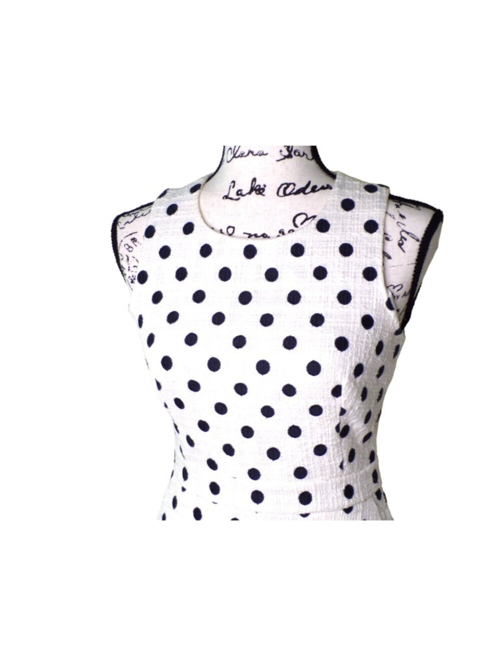 πJ CREW Polka Dot Textured Sheath Dress Black White Size 0 #G3726 - Picture 2 of 11